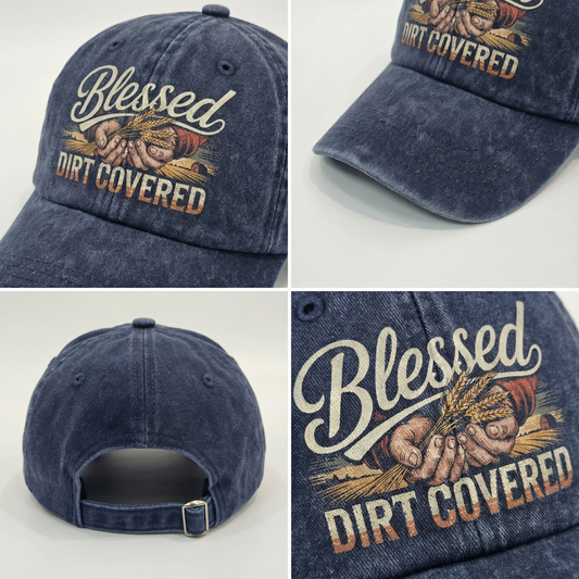 Blessed Dirt Covered ā Faith & Soil Washed Cap