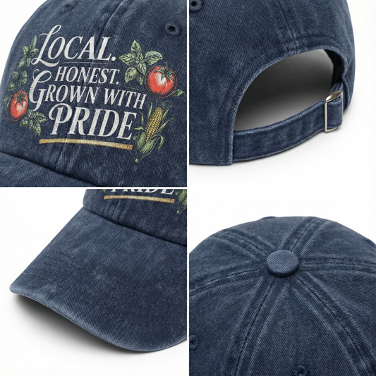 Local Honest Grown With Pride - Vintage Denim Cap Market Edition