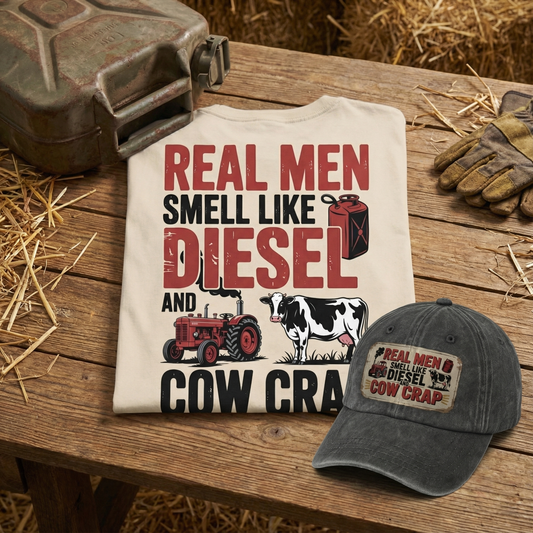 Real Men Smell Like Diesel and Cow Crap Vintage T-Shirt