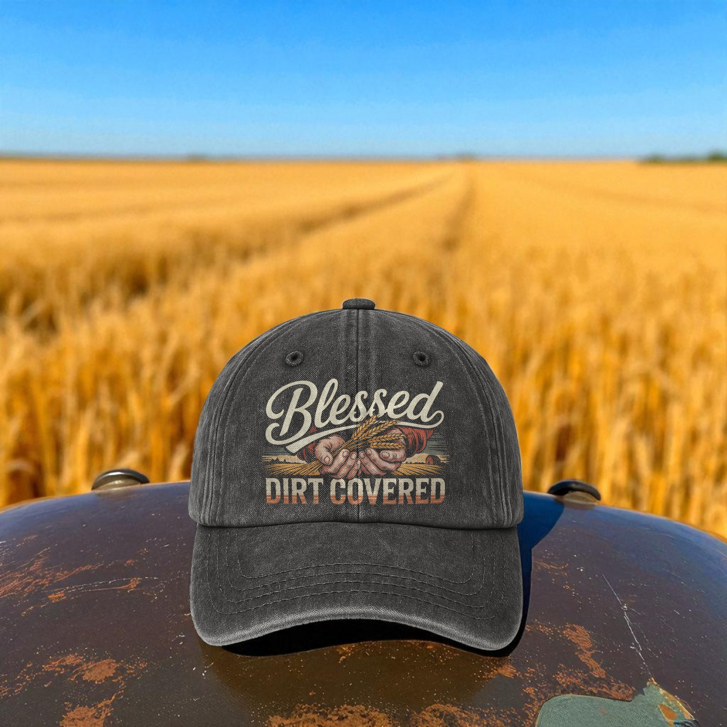 Blessed Dirt Covered – Faith & Soil Washed Cap