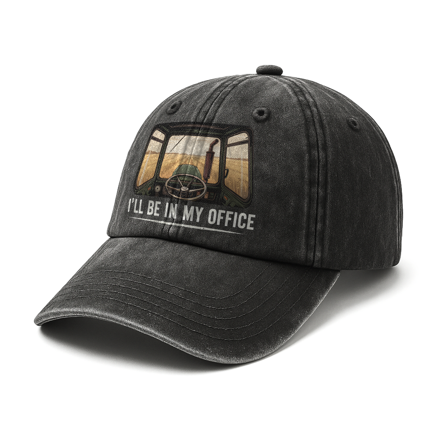 I'll Be in My Office – Tractor View Retro Graphic Washed Cap