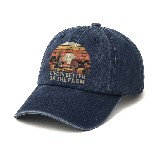 Life Is Better on the Farm ā Sunset Americana Washed Cap