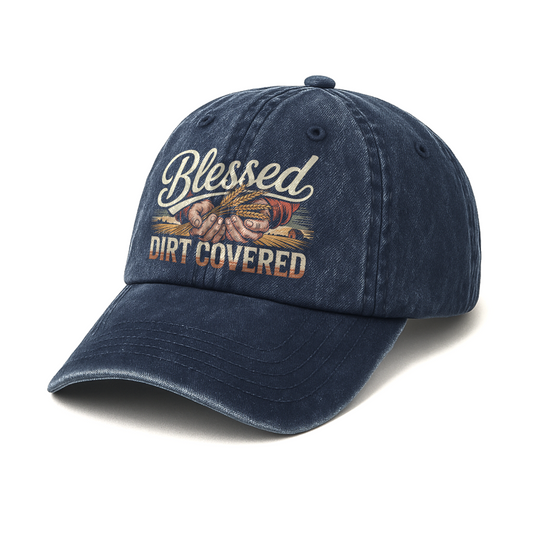 Blessed Dirt Covered – Faith & Soil Washed Cap