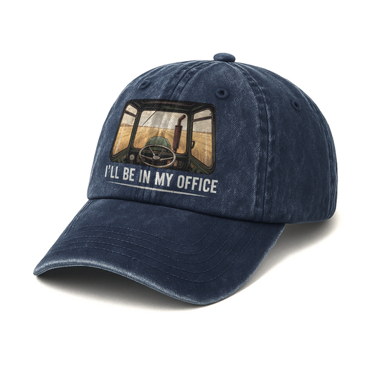 I Will Be In My Office - Vintage Denim Cap Tractor Edition