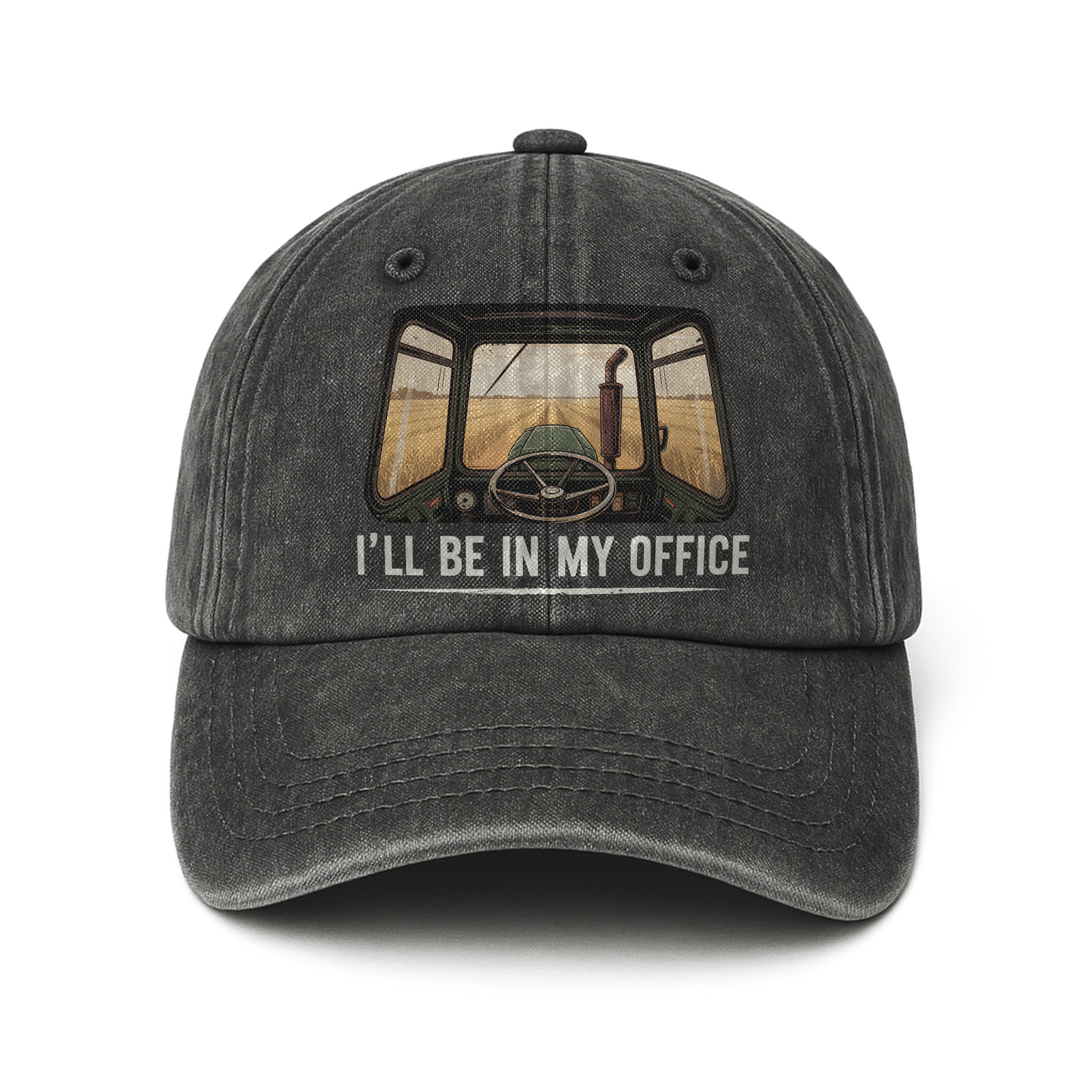I'll Be in My Office – Tractor View Retro Graphic Washed Cap