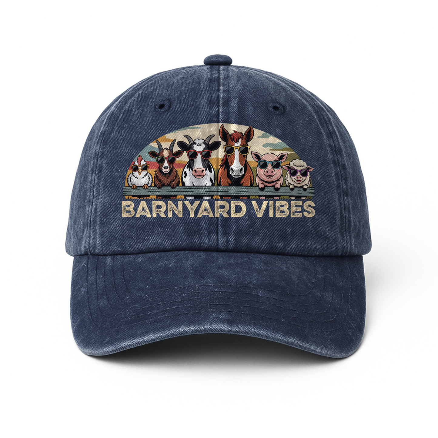 Barnyard Vibes – Cool Coop Cartoon Washed Cap