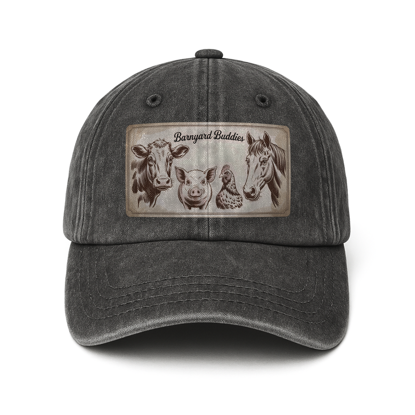 Barnyard Buddies – Vintage Sketch Washed Cap