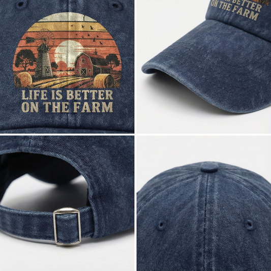 Life Is Better on the Farm – Sunset Americana Washed Cap