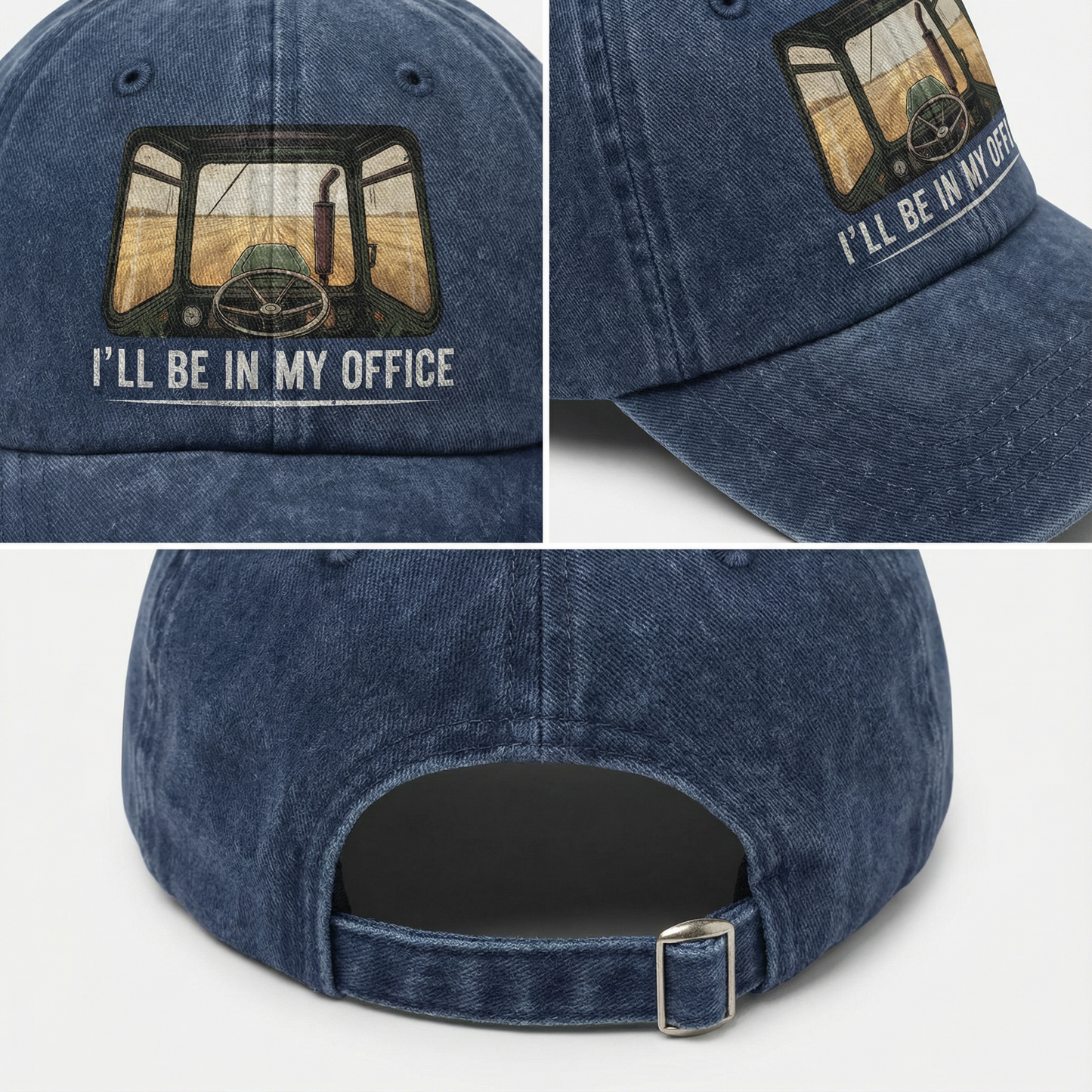 I Will Be In My Office - Vintage Denim Cap Tractor Edition