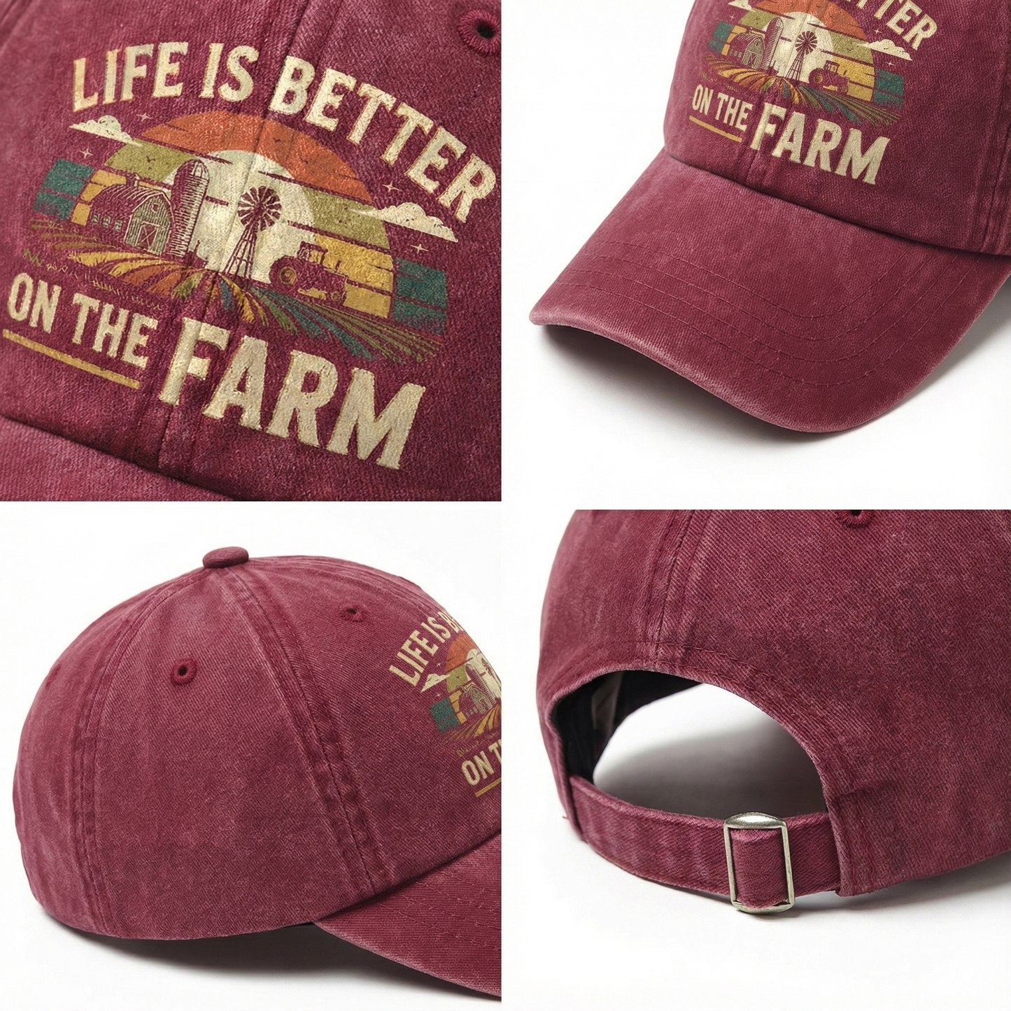 Life Is Better on the Farm – Retro Americana Washed Cap