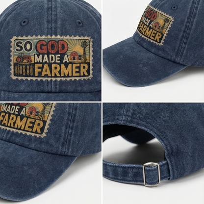 So God Made a Farmer - Vintage Denim Cap American Legacy Edition