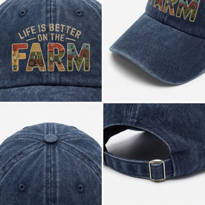 Life Is Better on the Farm – Americana Edition Washed Cap