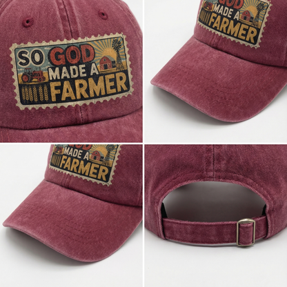 So God Made a Farmer - Vintage Denim Cap American Legacy Edition