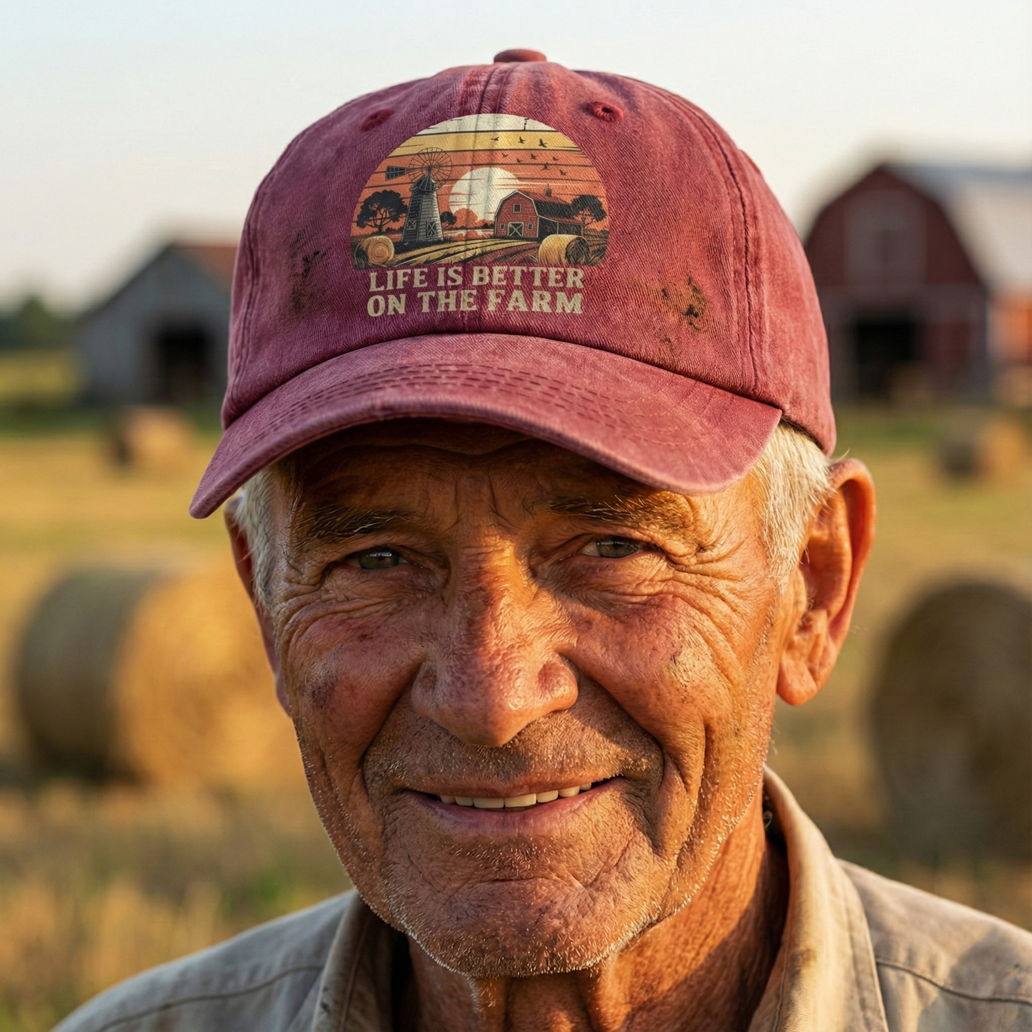 Life Is Better on the Farm – Sunset Americana Washed Cap