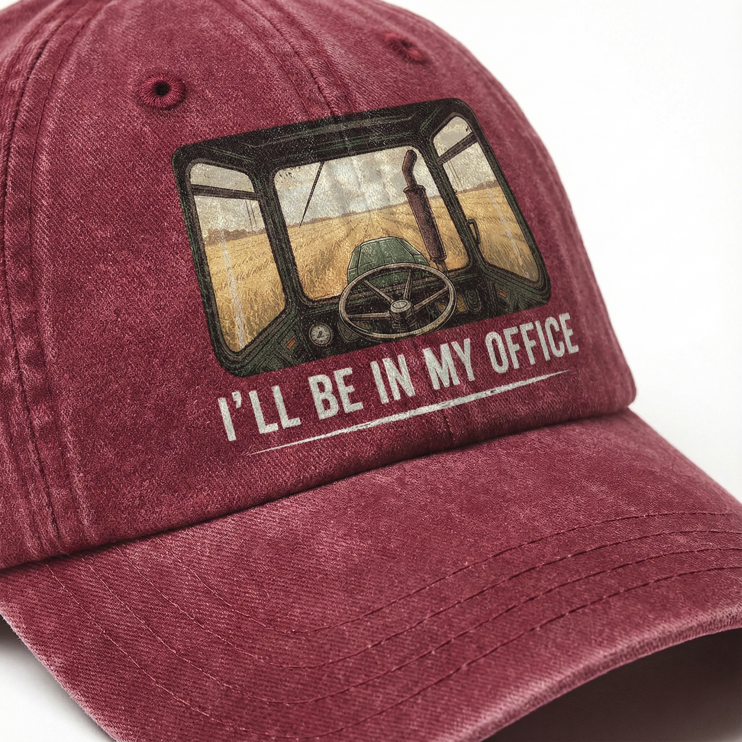 I Will Be In My Office - Vintage Denim Cap Tractor Edition
