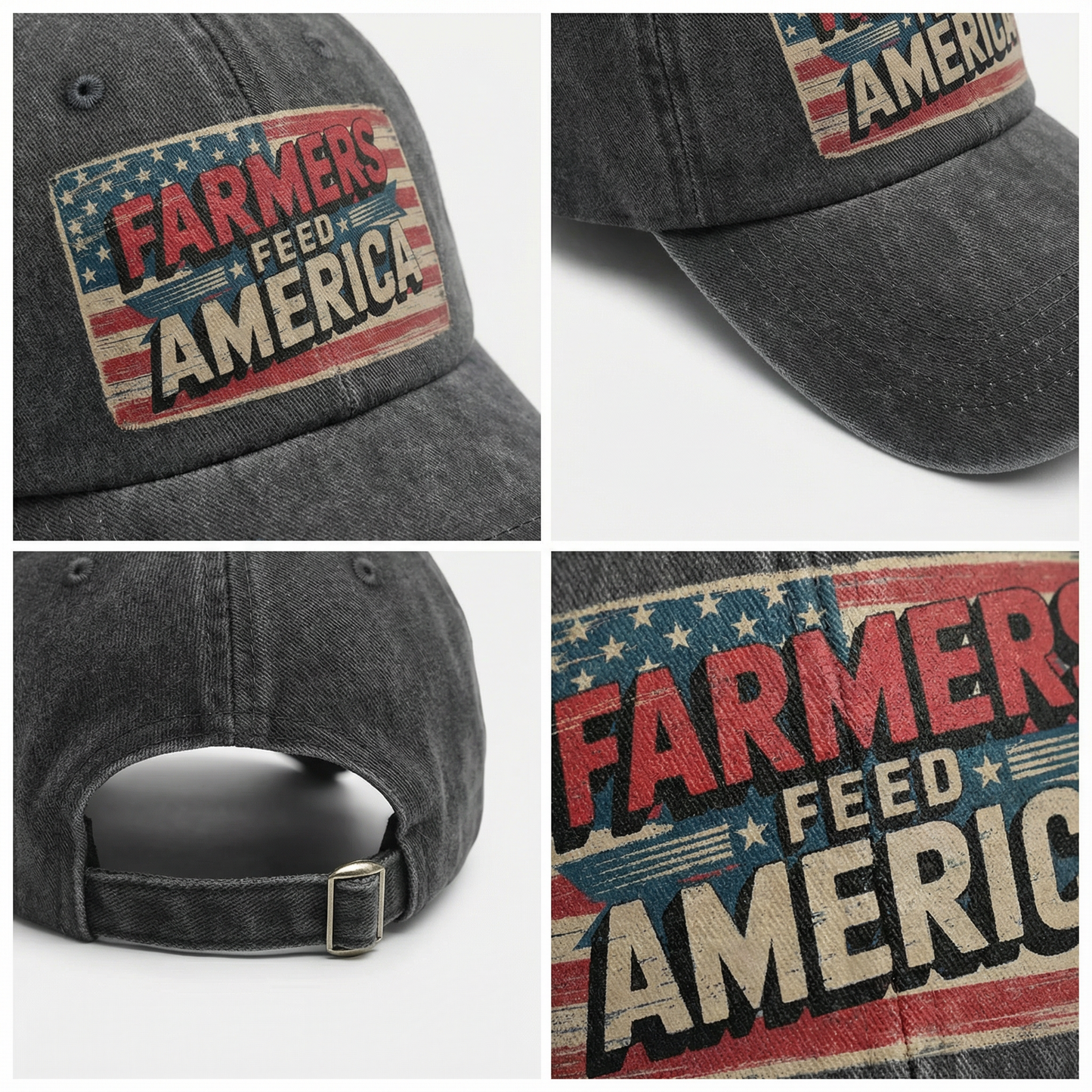 Farmers Feed America – Vintage Flag Washed Cap