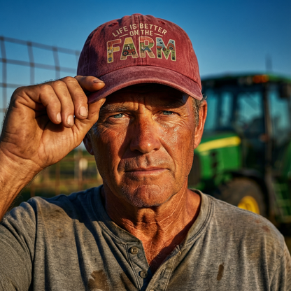 Life Is Better on the Farm – Americana Edition Washed Cap
