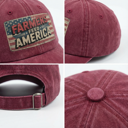 Farmers Feed America – Vintage Flag Washed Cap