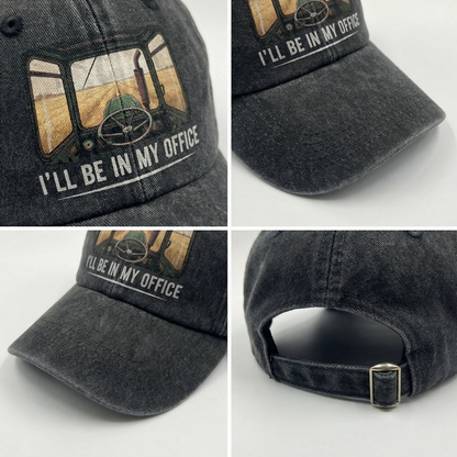 I Will Be In My Office - Vintage Denim Cap Tractor Edition