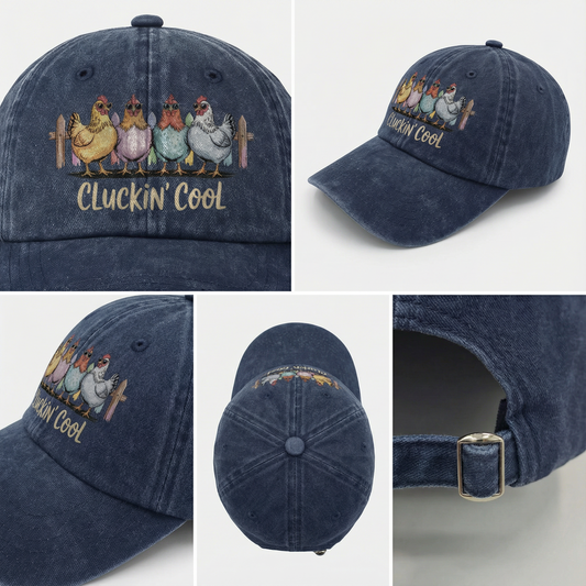 Cluckin Cool - Barnyard Gang Washed Cap Retro Crew Edition