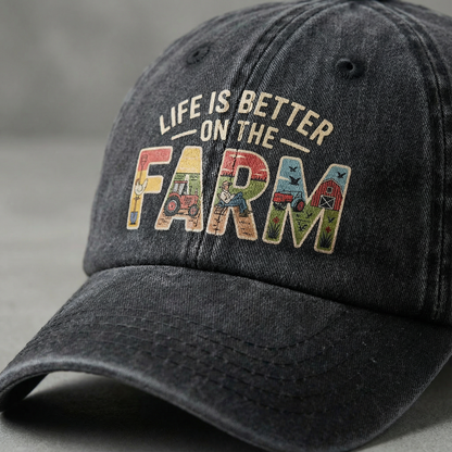 Life Is Better on the Farm – Americana Edition Washed Cap