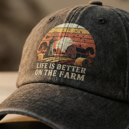 Life Is Better on the Farm – Sunset Americana Washed Cap