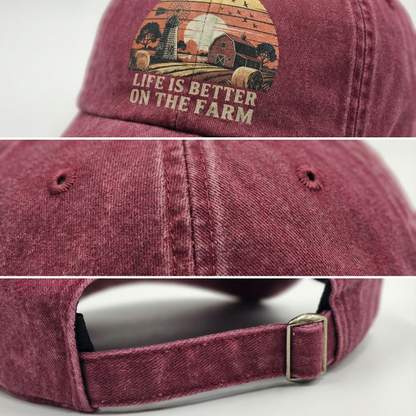 Life Is Better on the Farm – Sunset Americana Washed Cap