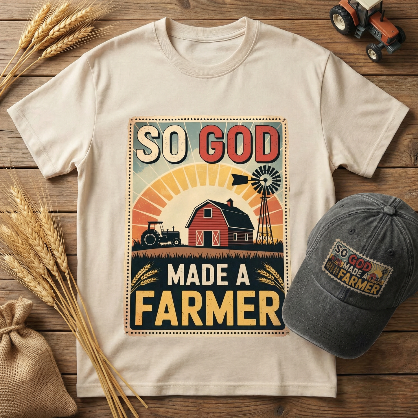 So God Made a Farmer - Vintage Denim Cap American Legacy Edition