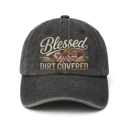 Blessed Dirt Covered – Faith & Soil Washed Cap
