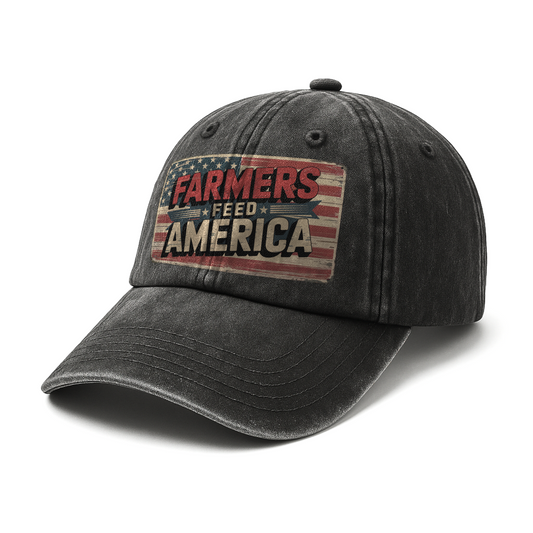 Farmers Feed America – Vintage Flag Washed Cap
