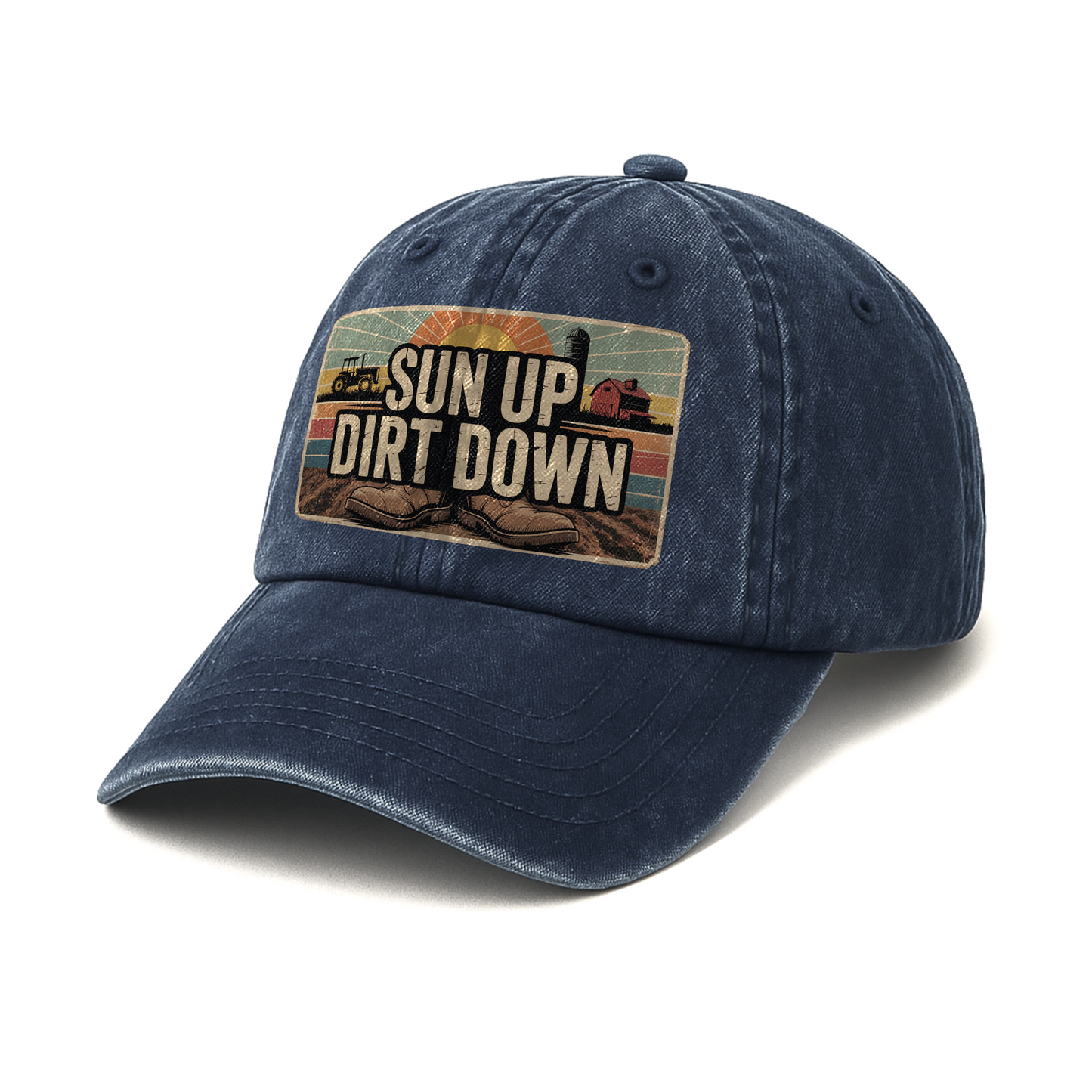 Sun Up Dirt Down – Tractor Sunrise Vintage Cap