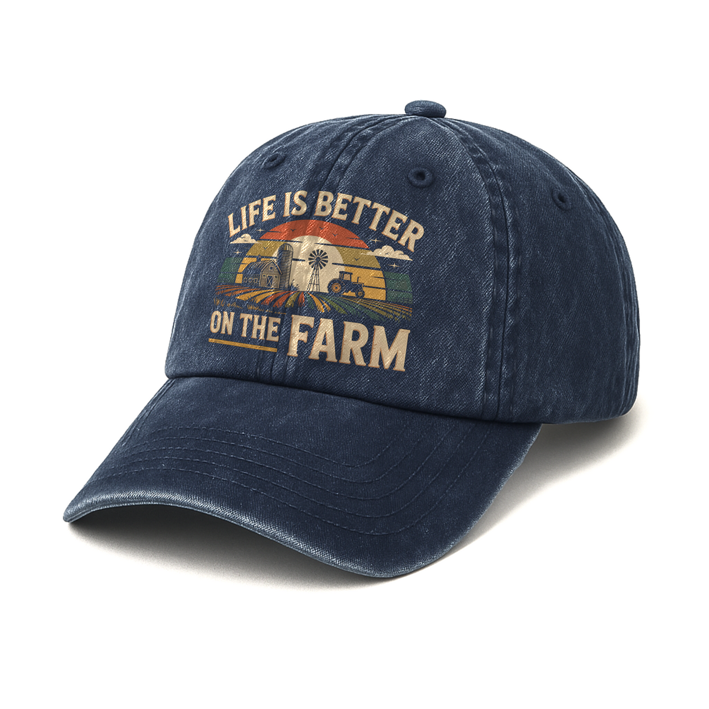 Life Is Better on the Farm – Retro Americana Washed Cap