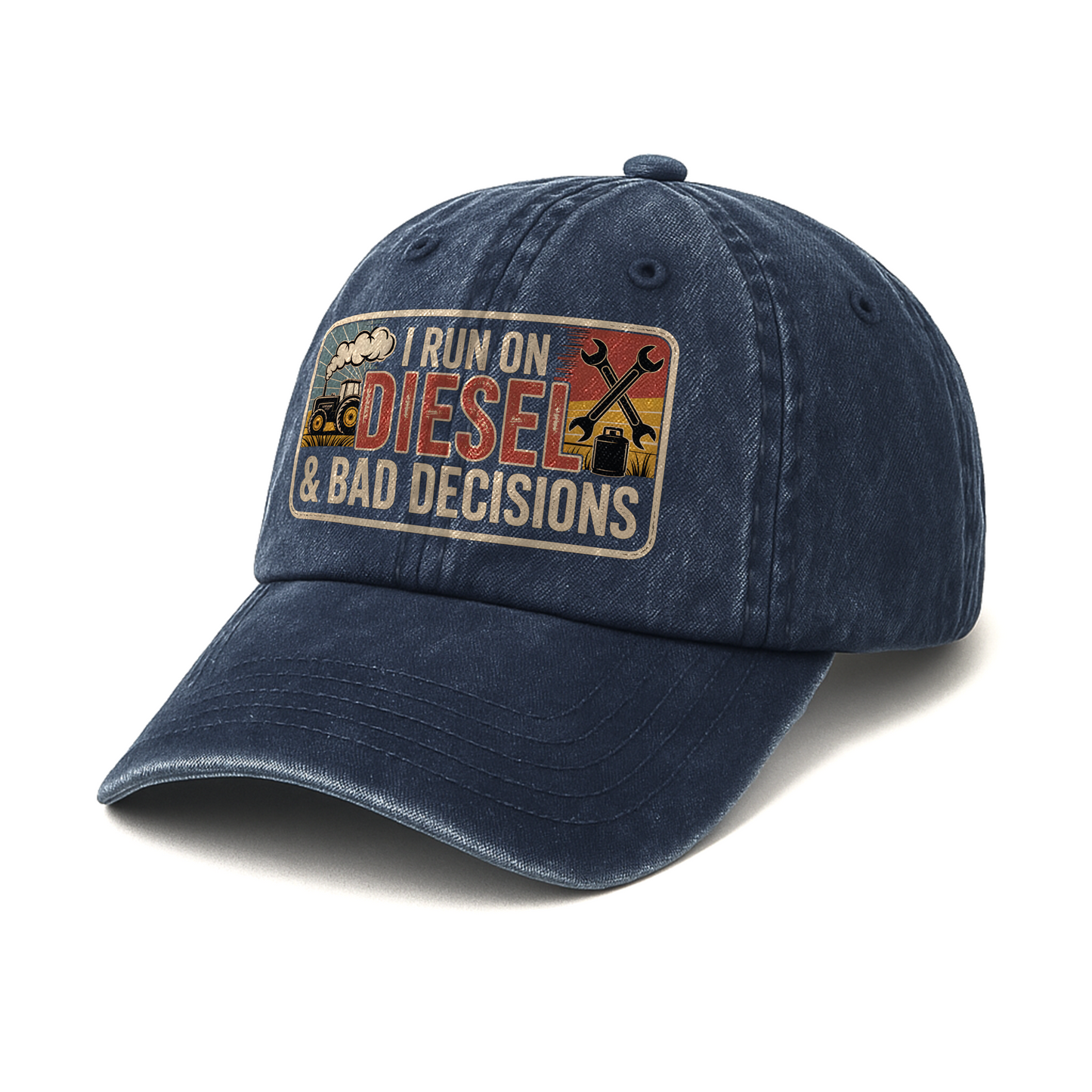 I Run on Diesel & Bad Decisions – Washed Cap Grit Humor Edition