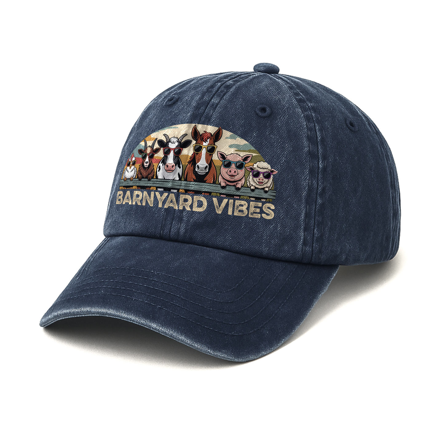 Barnyard Vibes – Cool Coop Cartoon Washed Cap