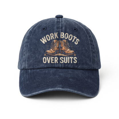Work Boots Over Suits – Vintage Graphic Washed Cap