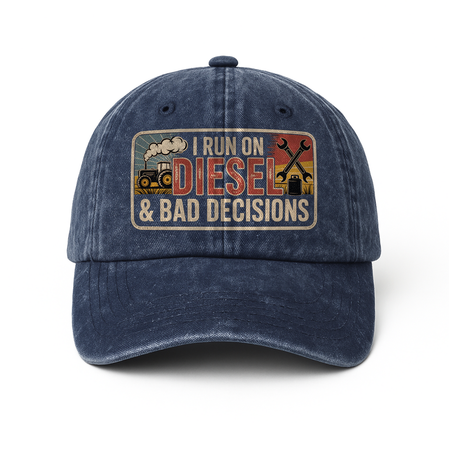 I Run on Diesel & Bad Decisions – Washed Cap Grit Humor Edition