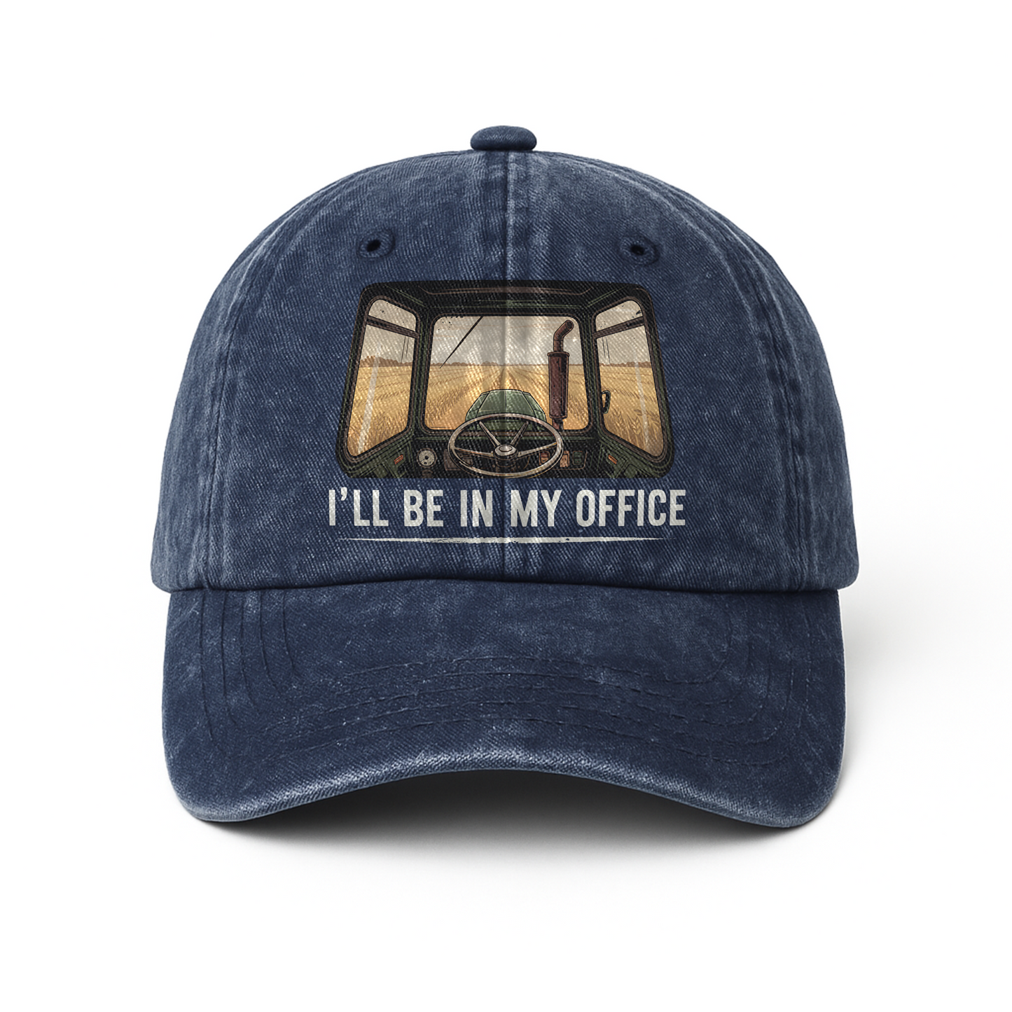 I'll Be in My Office – Tractor View Retro Graphic Washed Cap
