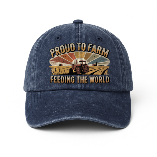Proud to Farm Feeding The World – Americana Heritage Washed Cap