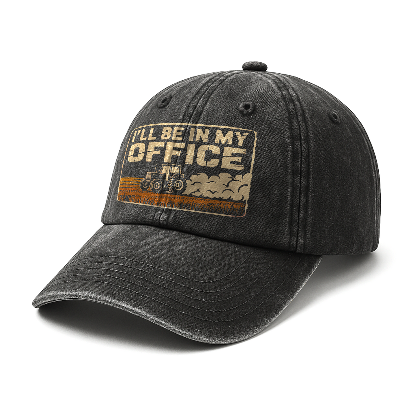 I'll Be in My Office – Rustic Tractor Washed Cap