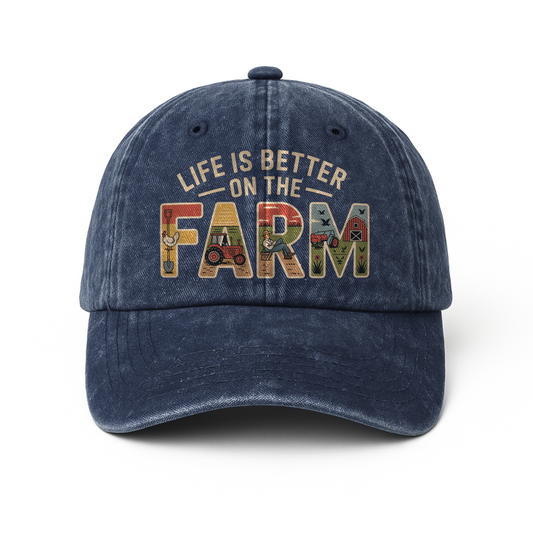 Life Is Better on the Farm – Americana Patch Washed Cap