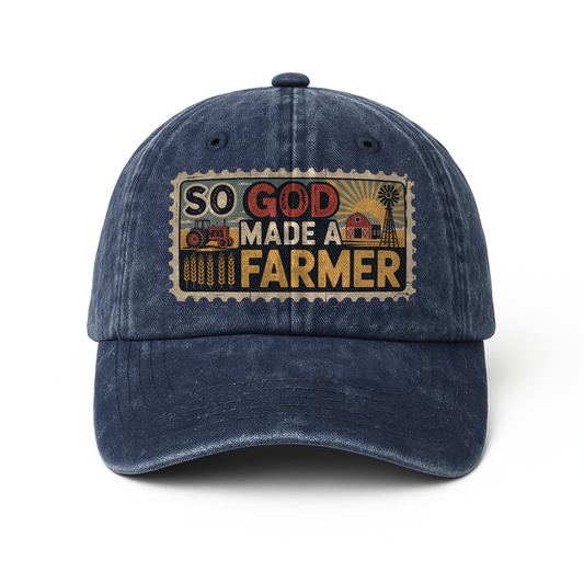 So God Made a Farmer - Vintage Denim Cap American Legacy Edition