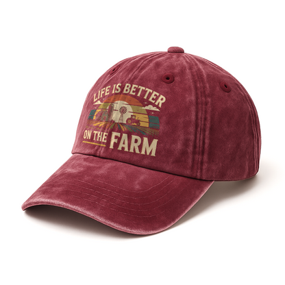 Life Is Better on the Farm – Retro Americana Washed Cap