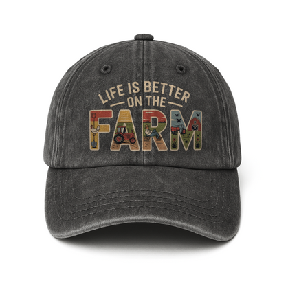 Life Is Better on the Farm – Americana Patch Washed Cap