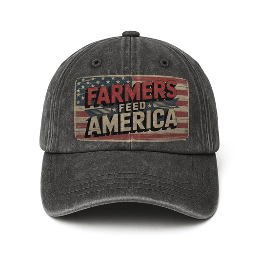 Farmers Feed America – Vintage Flag Washed Cap