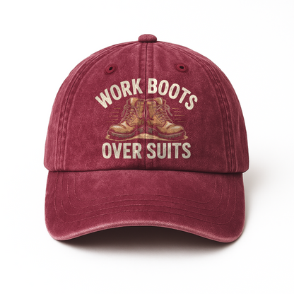 Work Boots Over Suits – Vintage Graphic Washed Cap