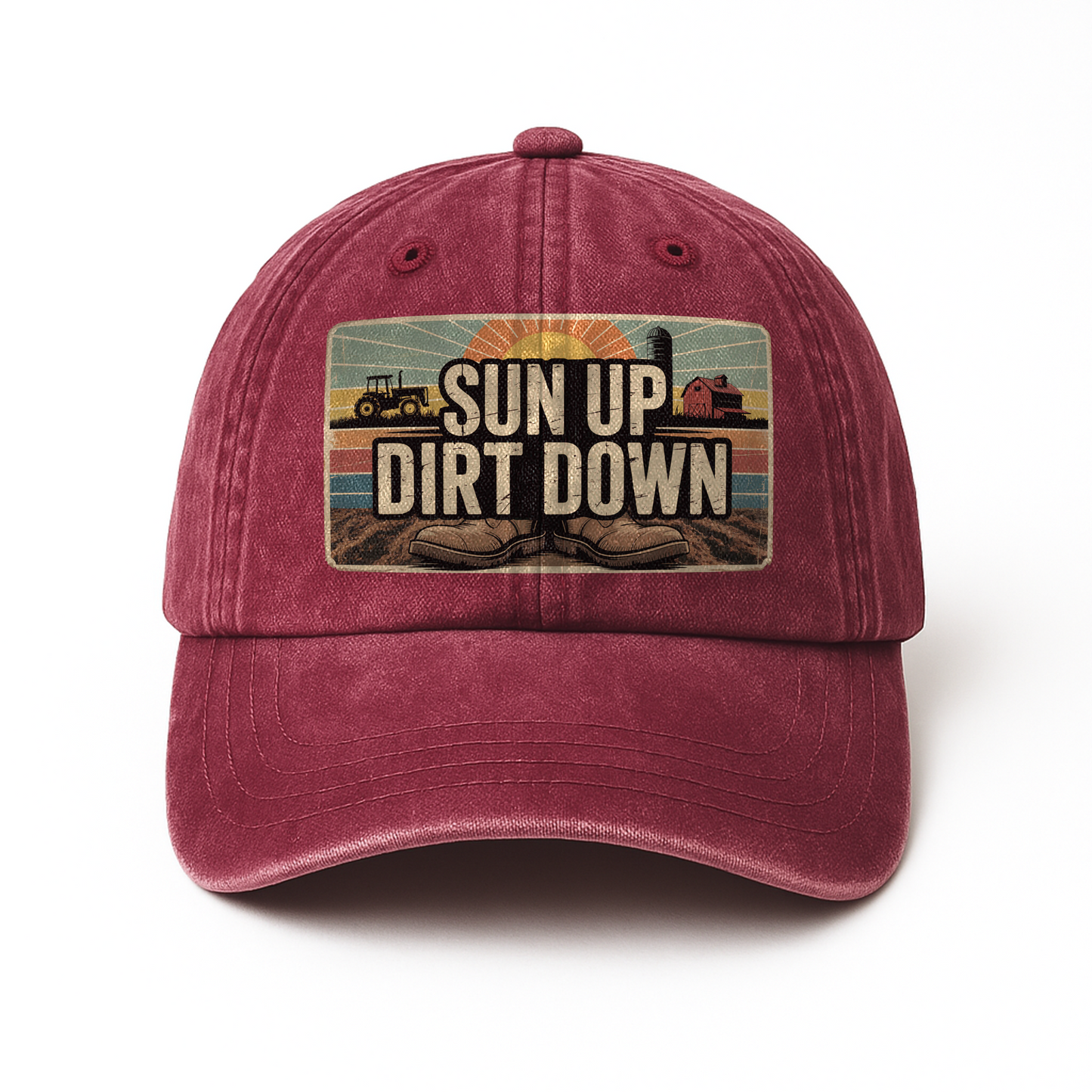 Sun Up Dirt Down – Tractor Sunrise Vintage Cap