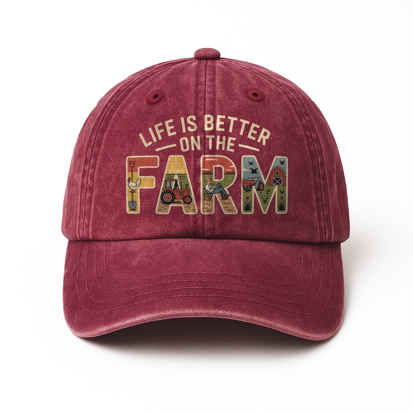 Life Is Better on the Farm – Americana Patch Washed Cap