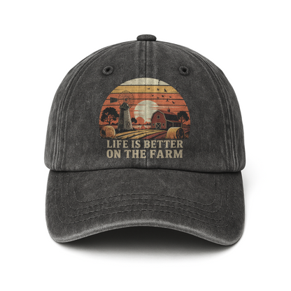 Life Is Better on the Farm – Sunset Americana Washed Cap