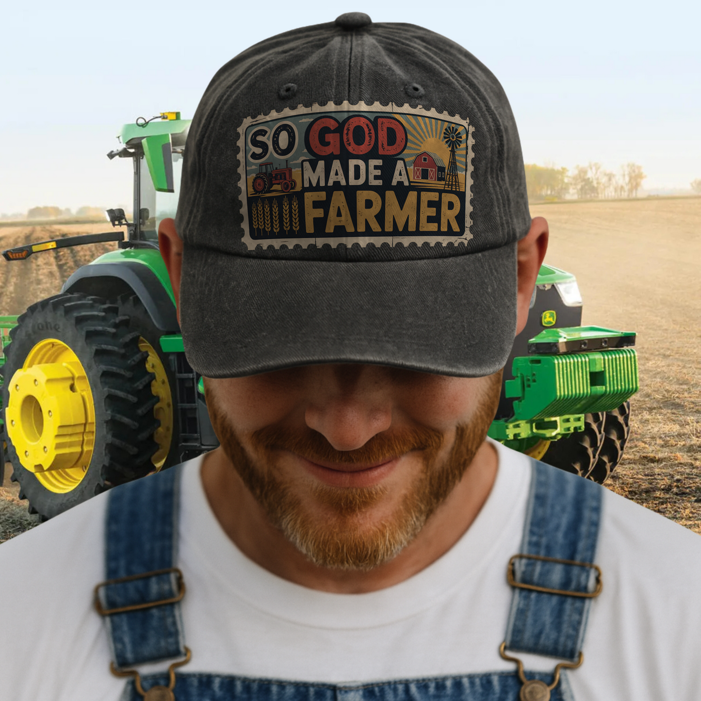 So God Made a Farmer - Vintage Denim Cap American Legacy Edition
