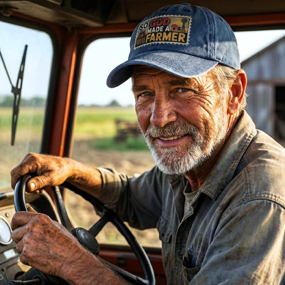 So God Made a Farmer - Vintage Denim Cap American Legacy Edition